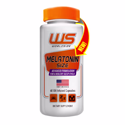 Suplemento Alimentar Worldsize Melatonin Size, 60 Cápsulas.