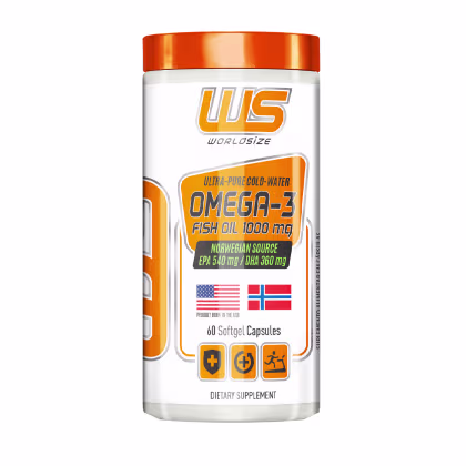 Suplemento Alimentar Worldsize Ômega-3 Fish Oil, 60 Cápsulas.