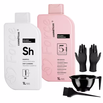 Imagem do produto Kit Semi Definitiva 5 em 1 Progressiva Exclusive (2x1L) | Tratamento Capilar Profissional 