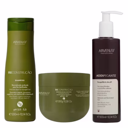 Imagem do produto Kit Arvensis Reconstrução - Shampoo 300ml + Máscara 300ml + Acidificante 300ml