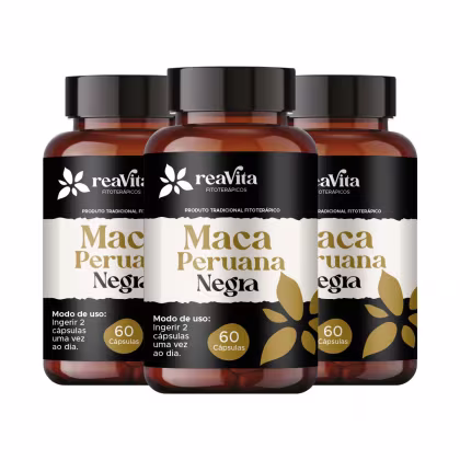 Imagem do produto Kit 03 Maca Peruana Negra 100% Pura 500mg por capsula Premium
