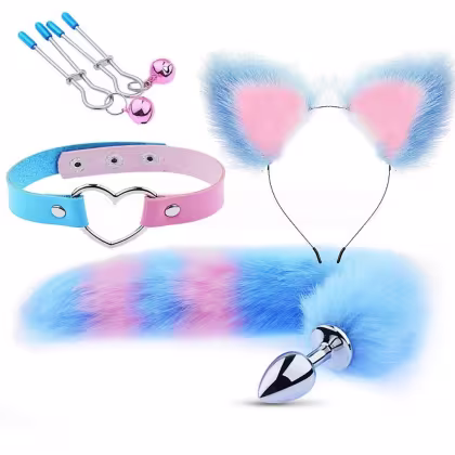 Imagem do produto Kit com Tiara, Plug Rabo, Grampos e Gargantilha- Sexy Import
