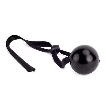 Imagem do produto Mordaça Bola com Alça em Cetim - Preto | La Pimienta Sado