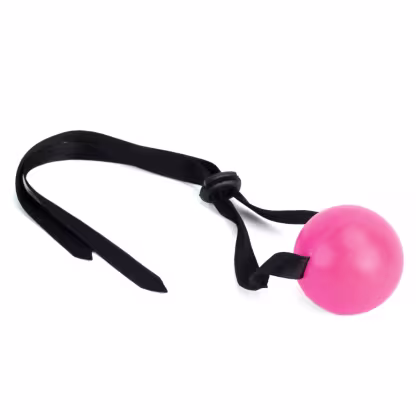 Imagem do produto Mordaça Bola com Alça em Cetim - Rosa | La Pimienta Sado