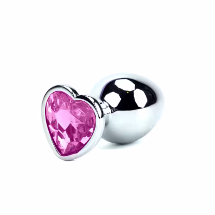 Imagem do produto Plug Anal G com Joia de Coração - 7,5 x 4,1 cm | Rosa