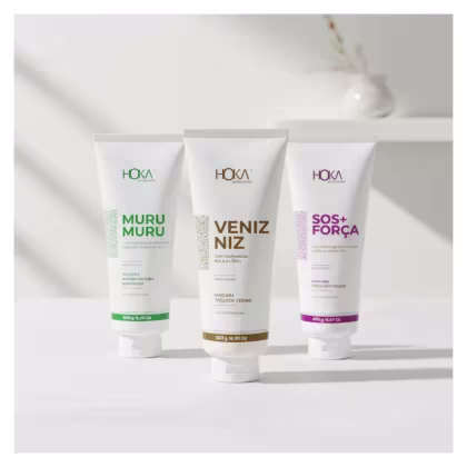 Imagem do produto Cronograma Capilar: Máscara Murumuru 470g + Máscara Toque De Verniz 470g + Máscara Sos + Força Hoka