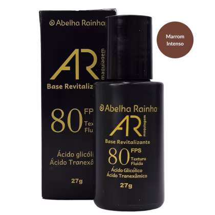 Imagem do produto Abelha Rainha AR Maquiagem Base Revitalizante Marrom Intenso FPS 80 27g