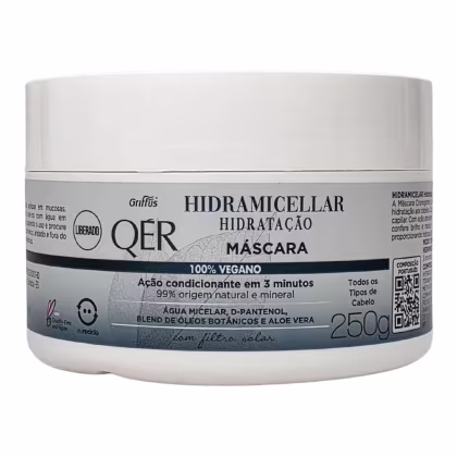 Imagem do produto Griffus QÉR Máscara Capilar Hidratação Hidramicellar Vegano 250g