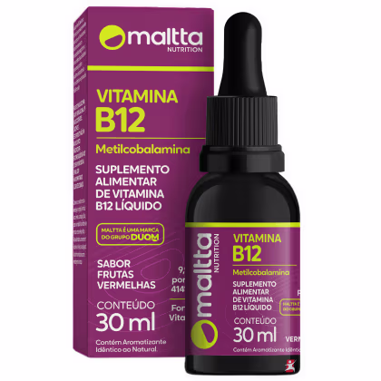 Imagem do produto METILCOBALAMINA ALTO TEOR DE VITAMINA B12 APENAS 1 GOTA AO DIA 30ML 428 DOSES – MALTTA NUTRITION