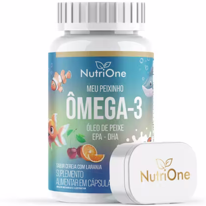 Imagem do produto Meu Peixinho Ômega 3 Infantil Kids - Óleo de Peixe EPA DHA Sabor Cereja com Laranja 60 Cápsulas Softgel - Nutrione