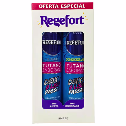 Imagem do produto Kit Skafe Regefort Shampoo + Condicionador Butano + Jaborandi Deixa o Liso Passar 