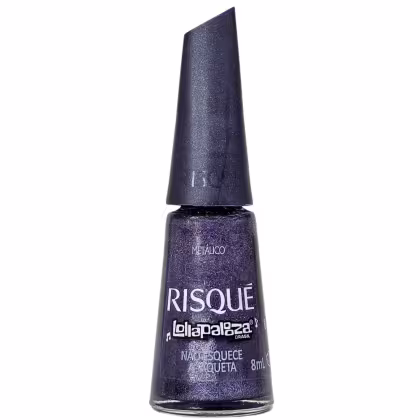Imagem do produto Risque Lollapaloza Brasil Esmalte Metálico Não Esquece a Jaqueta 8ml