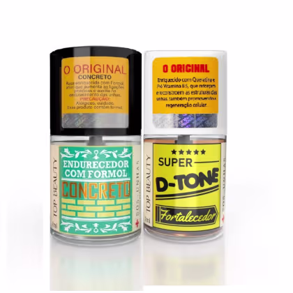 Imagem do produto Kit 2 Base Fortalecedora Para Unha Top Beauty Concreto + Super Detone