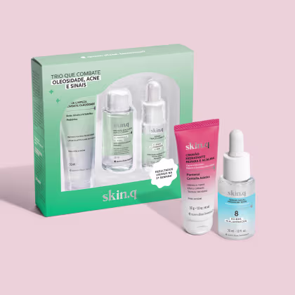 Imagem do produto Combo Skin.q: Kit Combate Oleosidade (3 itens) + Sérum Preenche Tudo 30ml + Cremão Repara e Acalma 30ml