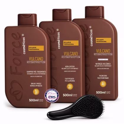 Imagem do produto Kit Cauterização Capilar Profissional Vulcano Force Cosméticos (3 Itens)