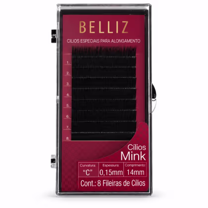 Imagem do produto Cílios Mink Belliz Para Alongamento Curvatura C 14mm Ref. 1858