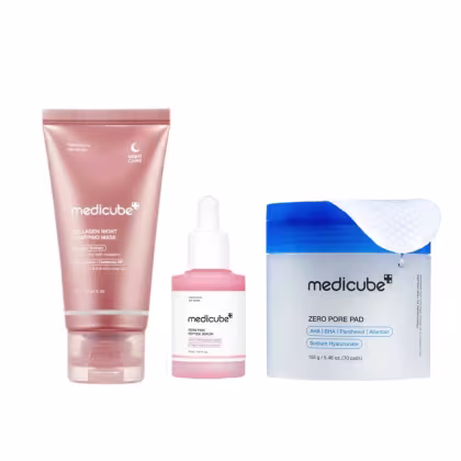 Imagem do produto Medicube Kit Glass Skin: Máscara 75ml + Sérum 30ml + 70 Pads