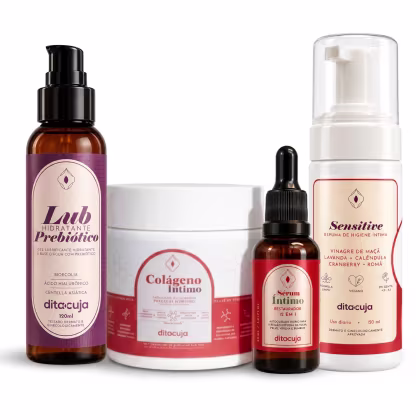 Imagem do produto Kit Alivio Do Ressecamento Intimo Dita Cuja Espuma Sensitive, Sérum, Lub Hidratante e Colágeno Íntimo