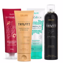Imagem do produto Kit Trivitt Cronograma + Hair Spray Fixador Laca Forte: Cuidado e Fixação em 4 itens