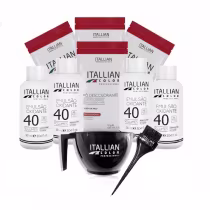 Imagem do produto Kit 4 Pó Descolorante 50g Itallian Color Profissional + 4 OX 40Vol - 90ml + Kit Aplicação (10 Itens)