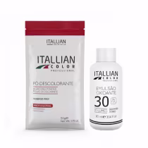 Imagem do produto Pó Descolorante Itallian 50g + Emulsão Oxidante 30 Vol 90ml Tratamento Profissional
