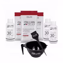 Imagem do produto Kit 3 Pó Descolorante 50g Itallian Color Profissional + 3 OX 30Vol. 90ml + Kit Aplicação (8 itens)
