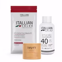 Imagem do produto Descoloração Capilar Segura Itallian Color + OX 40V + Hidratação Trivitt 30g para Reparação
