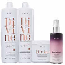 Brae Divine Kit Shampoo e Condiionador 1L Mascara 500g e Beauty Sleep 100ml