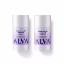 Imagem do produto Kit Cristal Natural Alva: Dupla 2 Desodorantes em Barra 55g 12 Horas de Proteção Lavanda