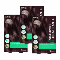 Imagem do produto Kit 3 Shampoos Tonalizantes Color Change Shampoo Castanho Escuro Kiss New York