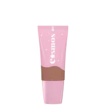 Embalagem com tampa cor-de-rosa claro, com inscrição de nome. Parte superior com tom da base e detalhes brancos na parte inferior, com pequenas estrelas decorativas ao redor. A embalagem tem um design minimalista e delicado.