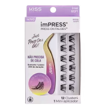 Kit Kiss New York imPRESS Press-on Falsies Mini Wispy 10 (2 Produtos).