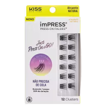 Cílios Postiços Kiss New York imPRESS Press-on Falsies Mini Natural 04 Refil (12 Unidades)