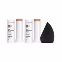 Imagem do produto Kit Beyoung 2 Sticks FPS 80 com Cor Bege Médio + 1 Esponja Flex Blender