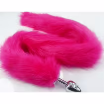 Plug anal com cauda felpuda pink.