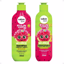 Kit Salon Line Kids #todecacho Melancia: Shampoo de 300ml e Condicionador 200ml