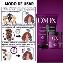 Imagem do produto Kit OX Peptídeos Cabelos Crespos, Cacheados e Ondulados: Shampoo 240ml, Condicionador 240ml e Máscara de Tratamento 500g