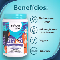 Imagem do produto Kit Salon Line Definição Natural: 3 Creme Para Pentear 1kg