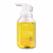Frasco de espuma para as mãos da marca Kiss New York, com rótulo amarelo e texto "Celestial Lemon", contendo 275 ml do produto.