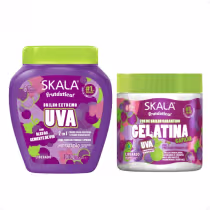 Imagem do produto Kit Skala Frutástica Uva: Creme de Tratamento 1000g e Gelatina Capilar 500g