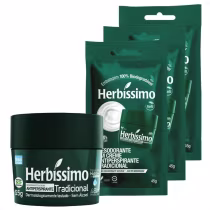 Imagem do produto Kit Herbíssimo Desodorante Creme Antiperspirante Tradicional 55g + 3 Refis 45g