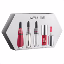 Imagem do produto Kit Impala Ju Paes Virando O Jogo Xeque-mate: Esmalte Cremoso, Verniz Gloss, Sérum e Lip Oil