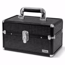 Imagem do produto Maleta de Maquiagem Cisne Preta e Prata com 2 Bandejas Csn-a152