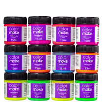 Imagem do produto Kit Colormake Fluorescente Cores Sortidas - Tinta Líquida 12x15ml