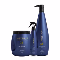 Imagem do produto kit Shampoo E Máscara  e finalizador  Aneethun Linha A