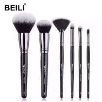 Imagem do produto Kit de Pincéis Maquiagem Profissional BEILI Preto - Pó, Base, Mistura BX-N6