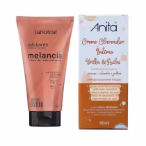 Imagem do produto Kit Clareador Axilia e Virilha c/ esfoliante labotrat melancia c/ rosa mosqueta 150gr e creme clareador anita 60ml (2 produtos)