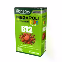 Imagem do produto Suplemento Alimentar Megapoli Kids B12 Sabor Frutas vermelhas Bionatus 30 Comprimidos Mastigáveis para Criança