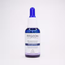 Frasco de vidro azul com tampa branca contendo produto de cuidados faciais da marca Grandha, com rótulo indicando tratar-se de um tratamento dermorregenerador com óleos vegetais e essências ozonizadas.