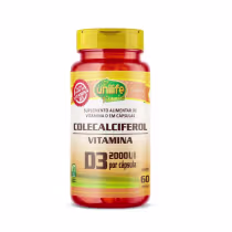 Imagem do produto Suplemento Alimentar Colecalciferol Vitamina D3 2000UI Unilife 60 Cápsulas
